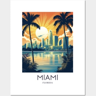 A Pop Art Travel Print of Miami - Florida - US Posters and Art